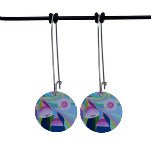 Claire Ishino - Pink Gum - small circle drop hook earrings