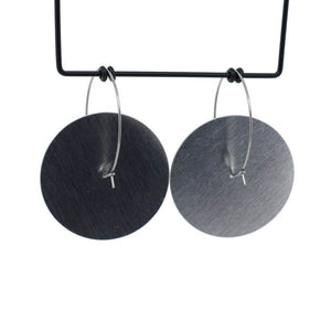 Yin Yang Cats - large circle hoop earrings