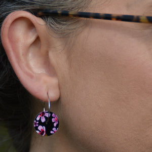 Geraldton Wax Flowers - small circle hoop earrings