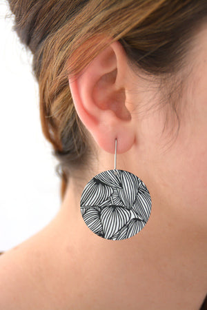 Luscious leafy lines - Birds Nests For Hair - large circle shepherds hook earrings