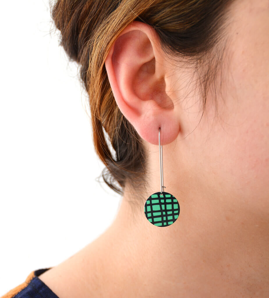 Crosshatch - Birds Nests For Hair - small circle drop hook earrings