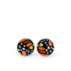 Aladdin's treasure - monarch butterfly - domed stud earrings