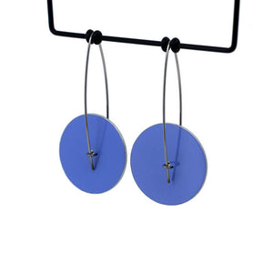 Herringbone - wild orchid - medium circle drop hook earrings