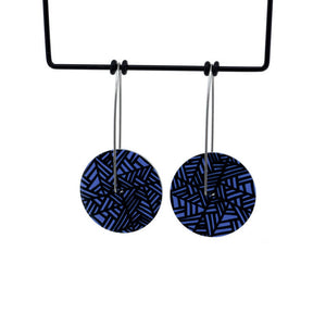 Herringbone - wild orchid - medium circle drop hook earrings