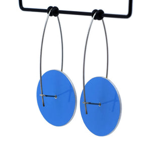 Claire Ishino - Harlequin Lines - 25mm circle drop hook earrings