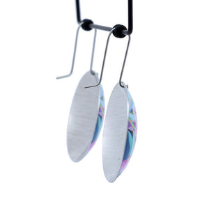 Claire Ishino - Pink Gum - domed 36mm circle shepherds hook earrings