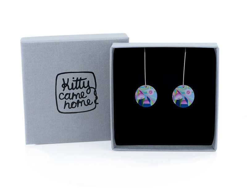 Claire Ishino - Pink Gum - small circle drop hook earrings