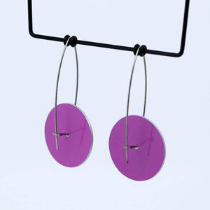 Claire Ishino - Pink Gum - 25mm circle drop hook earrings
