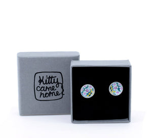 Claire Ishino - Australian Garden - domed circle stud earrings