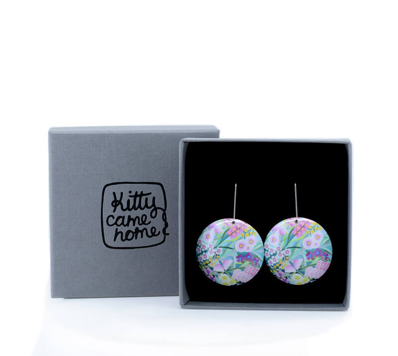 Claire Ishino - Australian Garden - domed large circle shepherds hook earrings