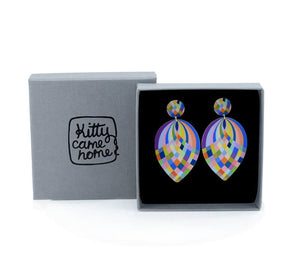 Claire Ishino - Harlequin Weave - inverted droplet earrings