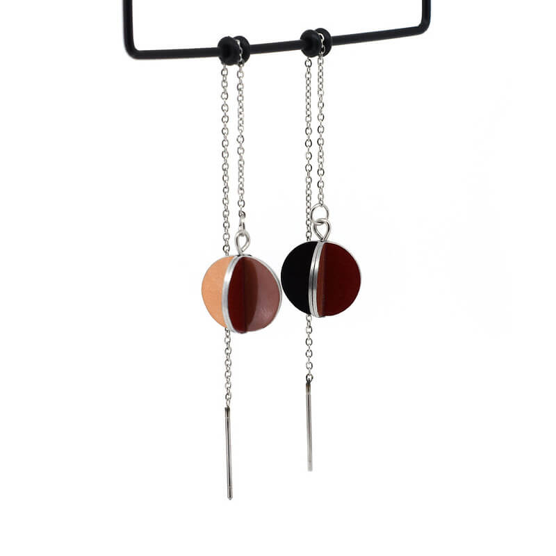 Earthy ochre golden honey - colour palette pendulums - thread earrings