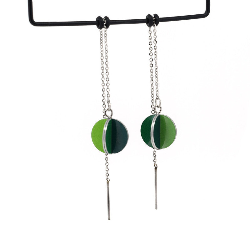 Garden Greens - colour palette pendulums - thread earrings