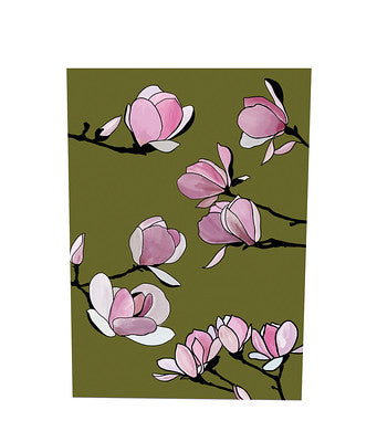 Greeting Card - Magnolia - Olive green