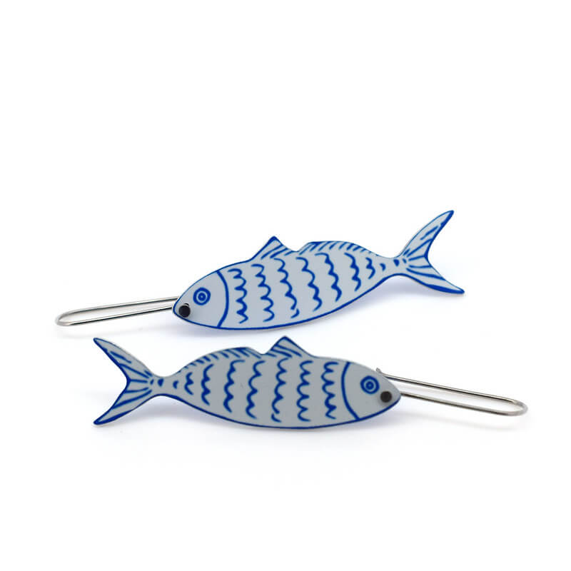 Little fish - shepherds hook earrings