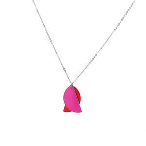 Colour Theory - red and pink semi circle duo - pendant