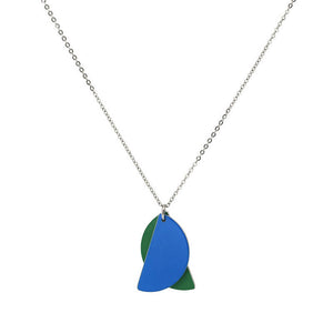 Colour Theory - blue and green semi circle duo - pendant