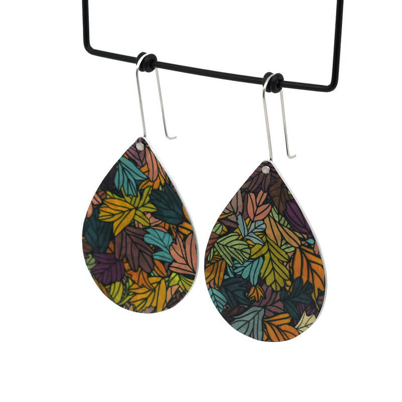 Autumn Leaves - droplet shepherds hook earrings