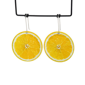 Cocktail Hour - Lemon - large circle shepherds hook earrings