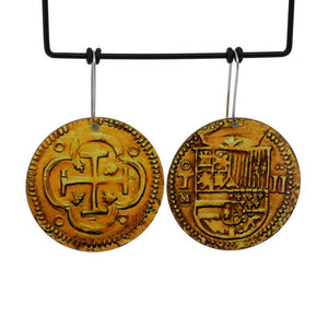Dubloons - large circle shepherds hook earrings