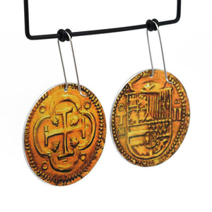 Dubloons - large circle shepherds hook earrings