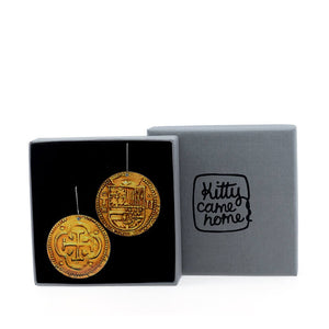 Dubloons - large circle shepherds hook earrings