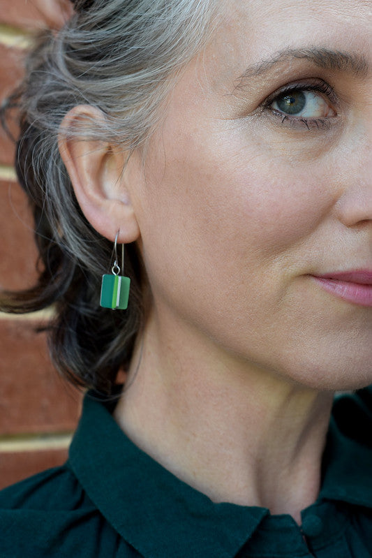 Garden Greens colour palette - revolving doors - shepherds hook earrings