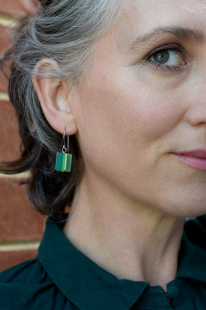 Garden Greens colour palette - revolving doors - shepherds hook earrings