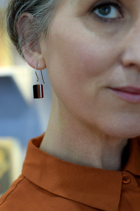 Earthy ochre golden honey colour palette - revolving doors - shepherds hook earrings