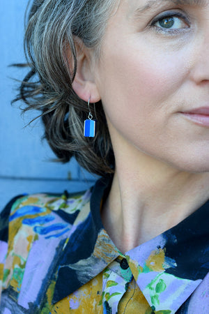 True blue colour palette - revolving doors - shepherds hook earrings
