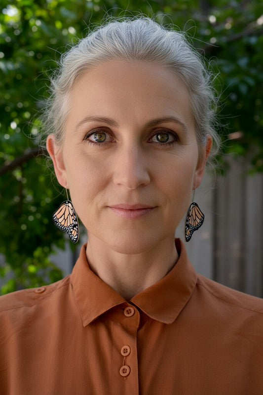 Nectar - monarch butterfly shepherds hook earrings