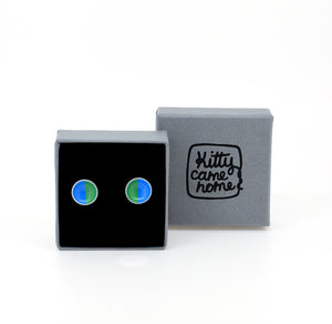 Colour Theory - blue and green - domed stud earrings