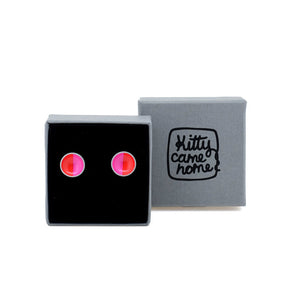 Colour Theory - red and pink - domed stud earrings