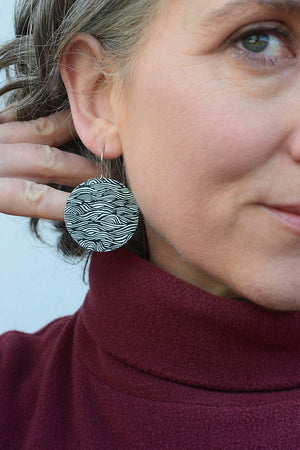 Ebb and flow - Birds Nests For Hair - large circle shepherds hook earrings