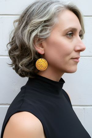 Dubloons - large circle shepherds hook earrings