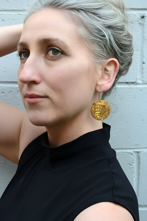 Dubloons - large circle shepherds hook earrings