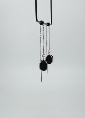 Back to black - colour palette pendulums - thread earrings