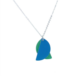 Colour Theory - blue and green semi circle duo - pendant