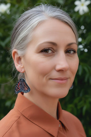 Pollen - monarch butterfly shepherds hook earrings
