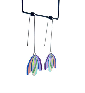 Claire Ishino - Art Deco Drapes - long drop hook earrings