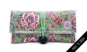 Button Clutch - paisley curlicues