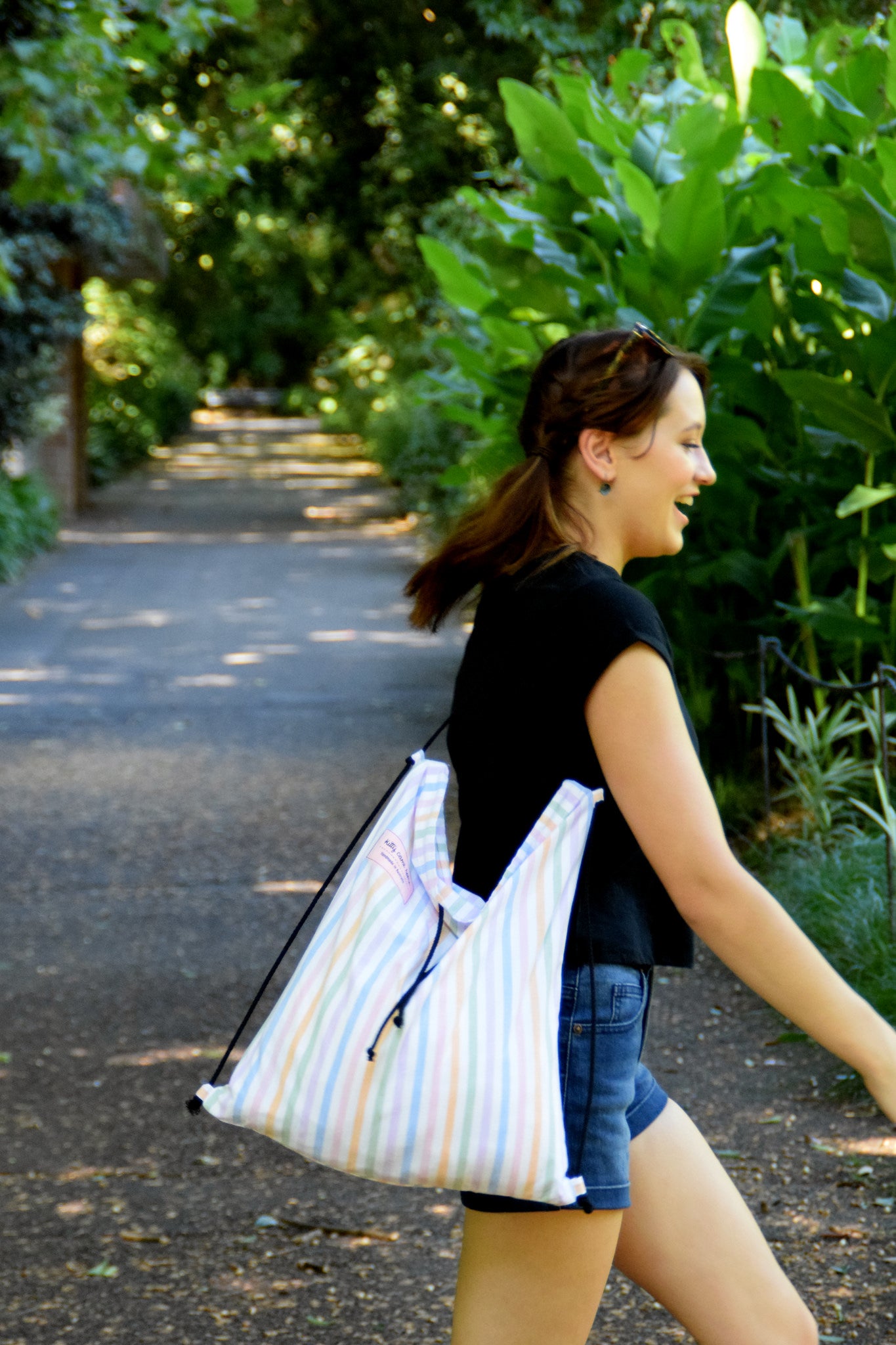 Backpack tote - Pastel rainbows