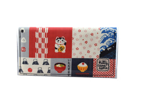 Bi-fold Plus - Lucky Cat - Japanese fabric