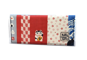 Bi-fold Clutch - Lucky Cat - Japanese fabric