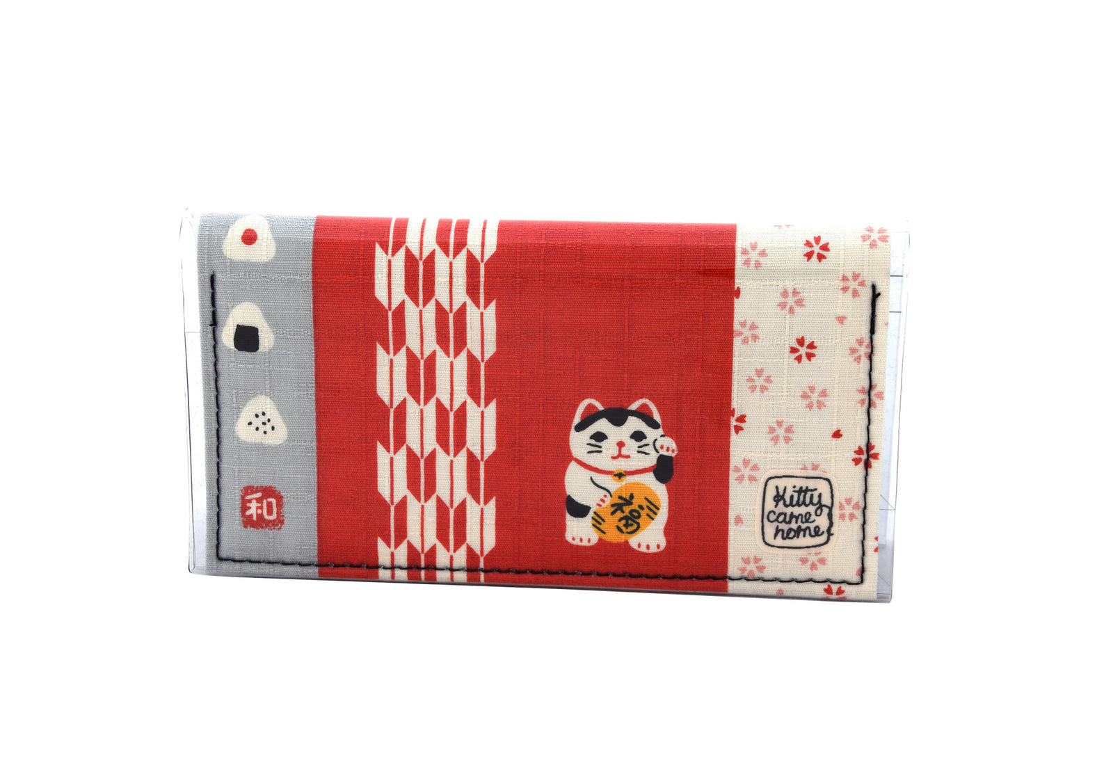 Bi-fold Mini - Lucky Cat - Japanese fabric