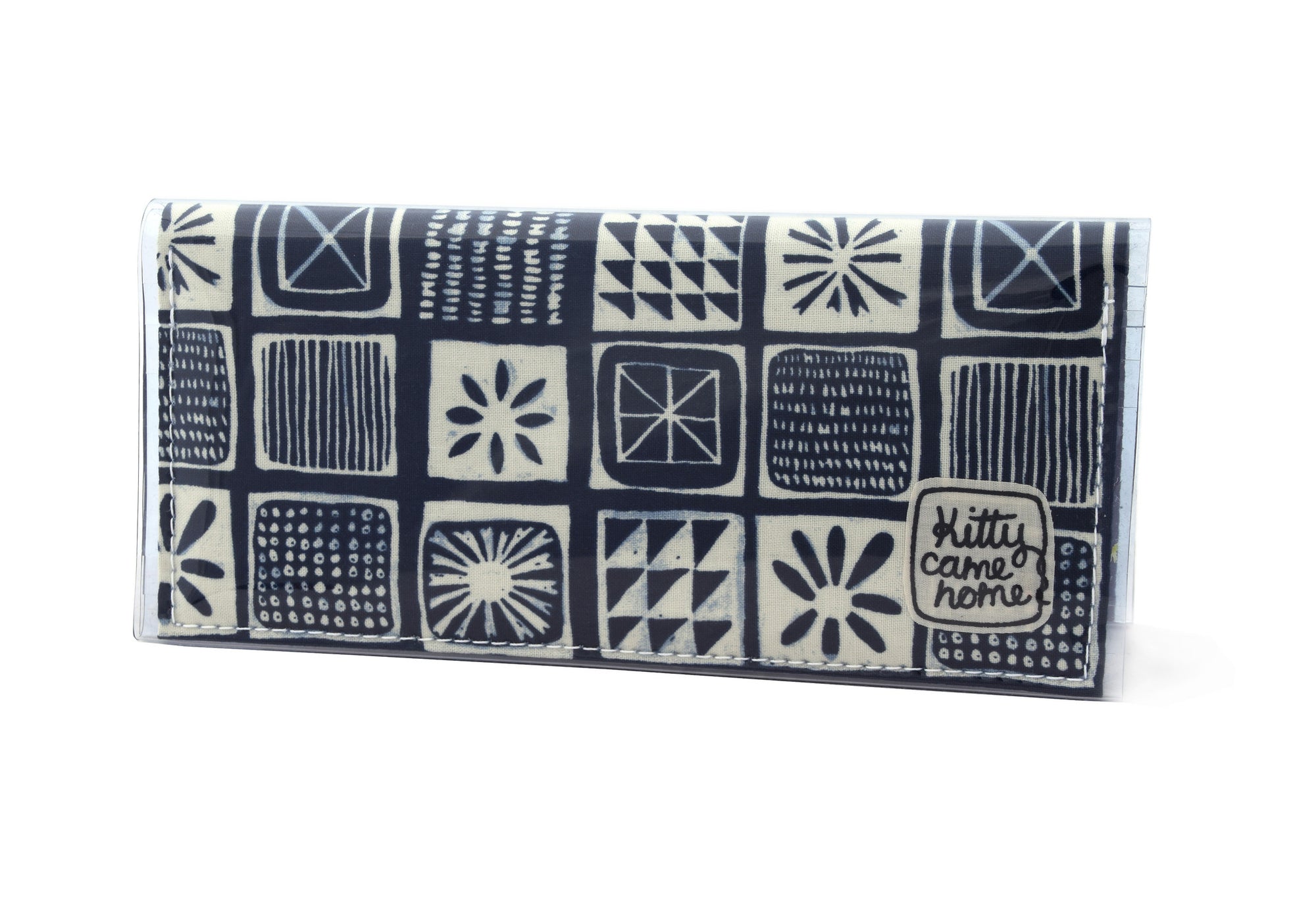Bi-fold Clutch - Wood block tile print