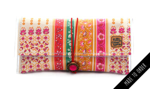 Button Clutch - Linear spring flowers