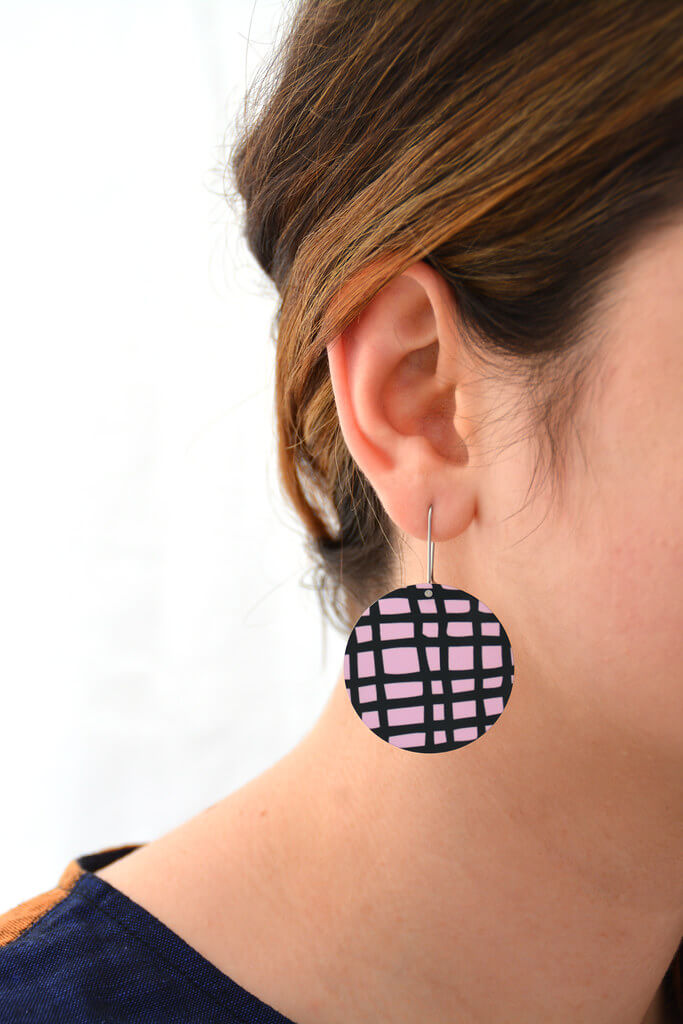 Crosshatch - Birds Nests For Hair - large circle shepherds hook earrings