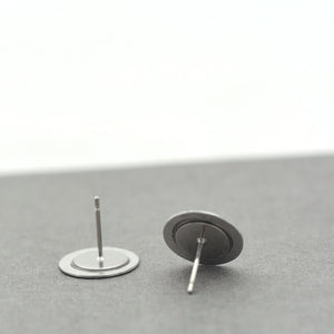 Crosshatch - Birds Nests For Hair - circle stud earrings