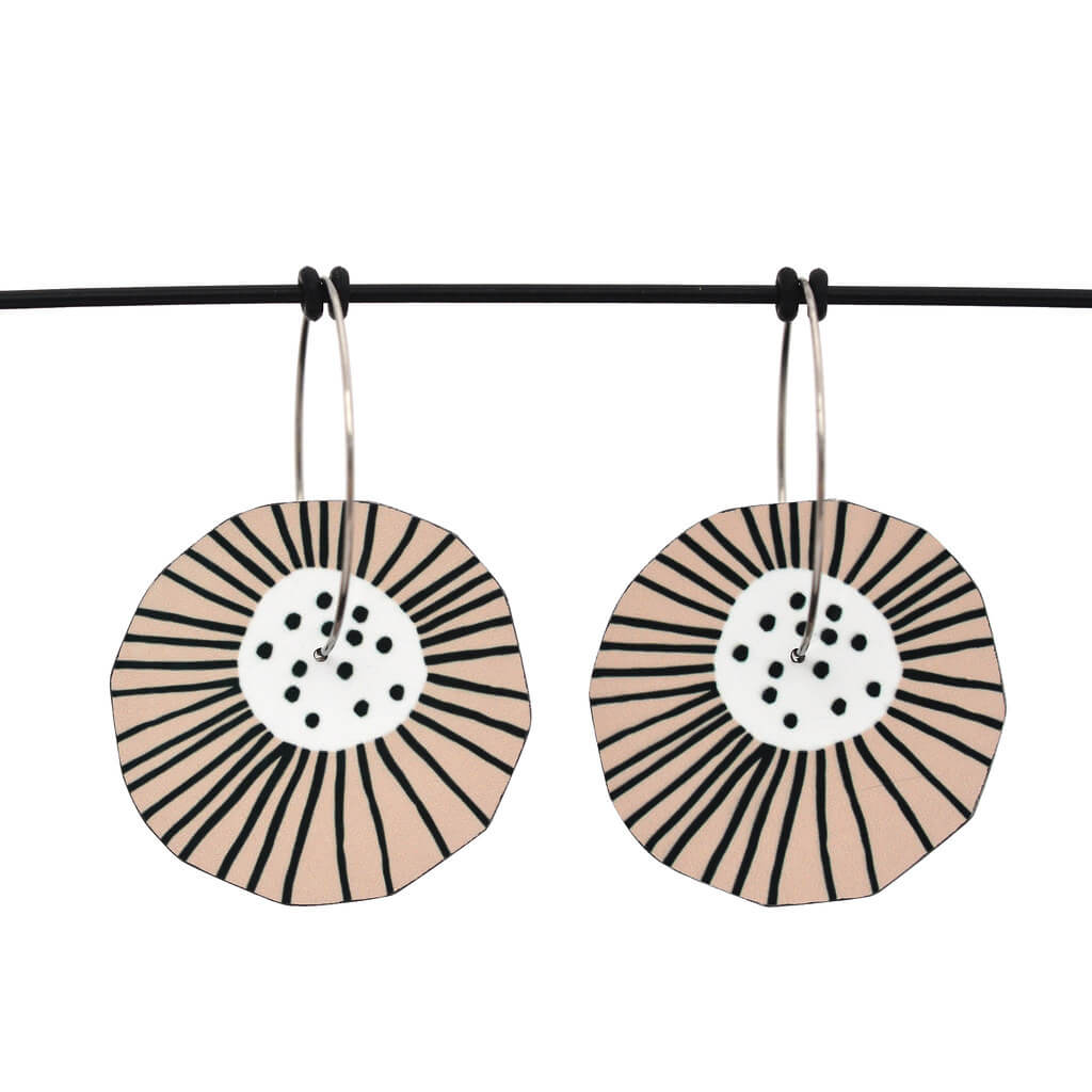 Mabel's Garden - Blush flower - Birds Nests For Hair - hoop earrings